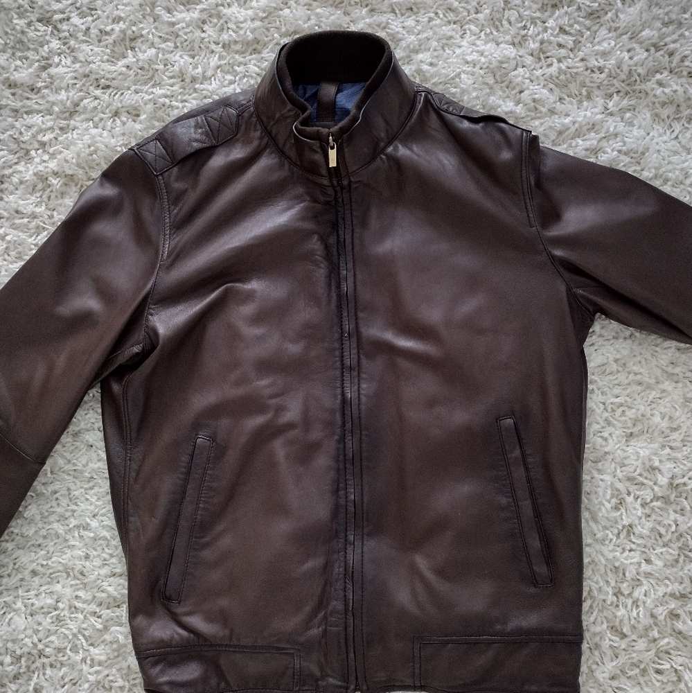 Men's Nappa brown 🟤 100% Leather jacket  Massimo Dutti.